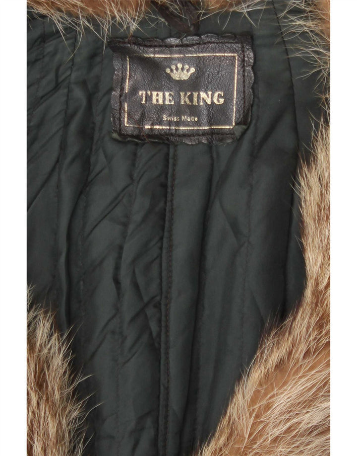 Palton din piele vintage pentru bărbați UK 38 mediu negru