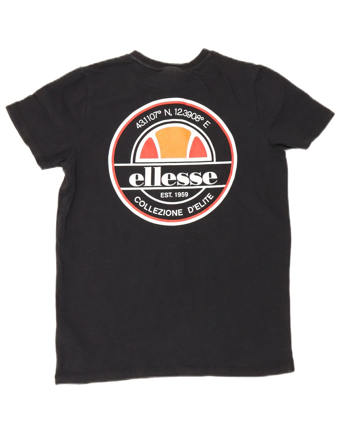 Tricou cu grafica Ellesse pentru baieti Top 8-9 ani bumbac negru mediu