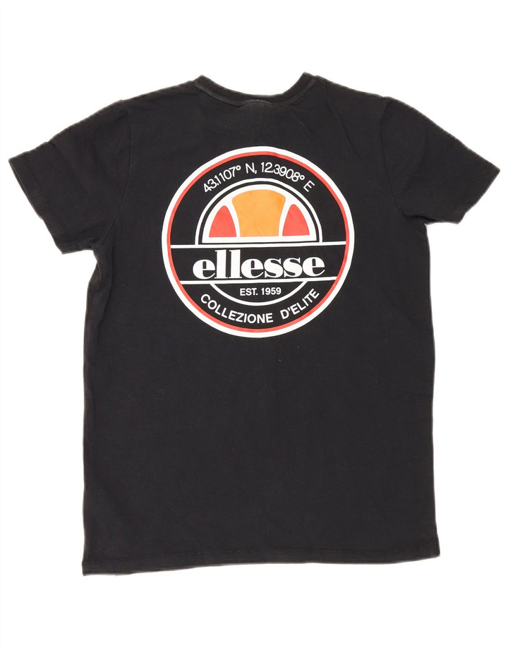 Tricou cu grafica Ellesse pentru baieti Top 8-9 ani bumbac negru mediu