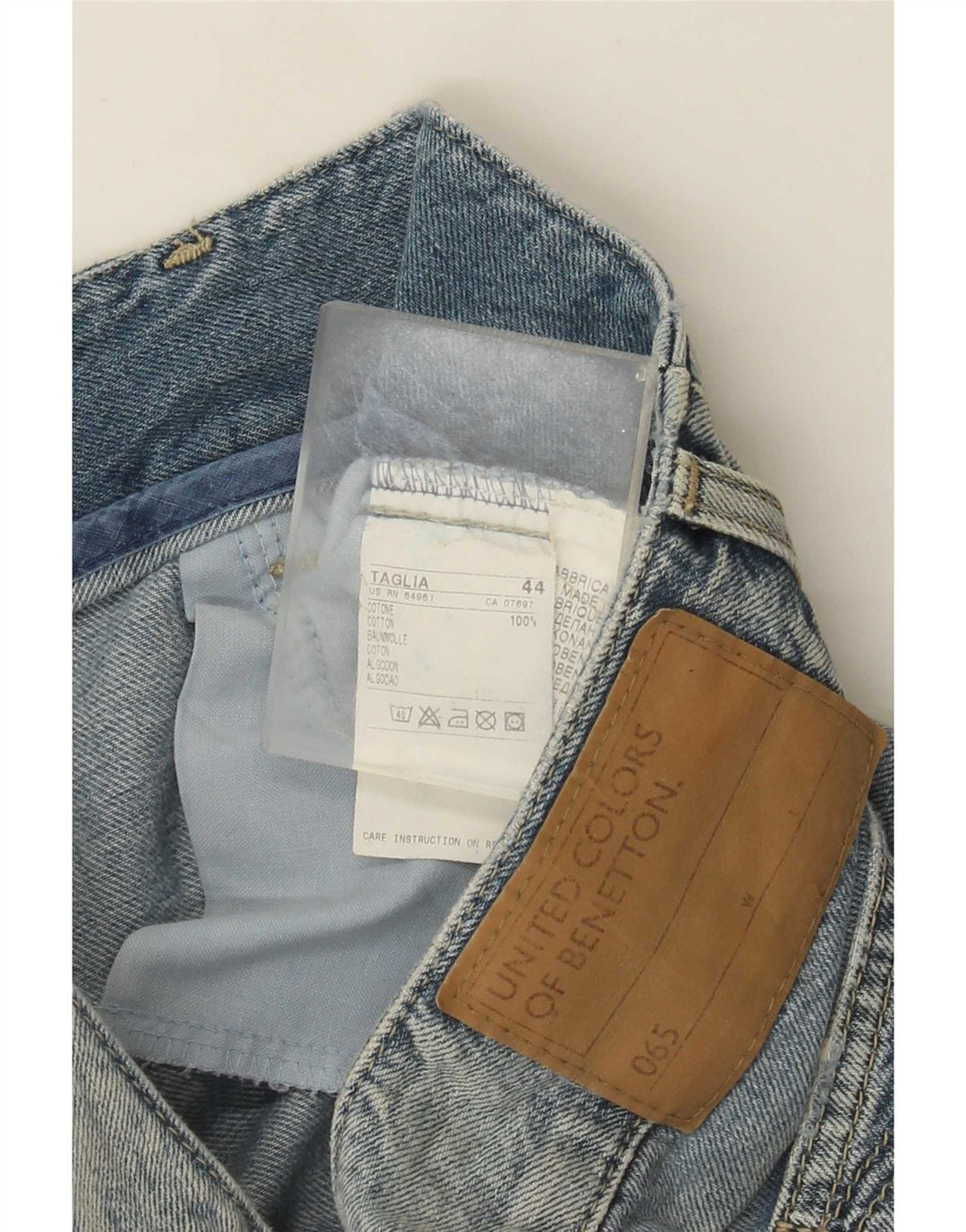 Fusta mini denim pentru femei Benetton IT 44 Medium W32 Bumbac albastru