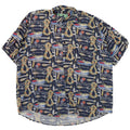 ROB ROY Mens Abstract Pattern Short Sleeve Shirt XL Navy Blue Viscose