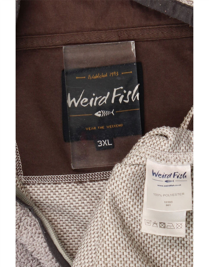 Pulover pentru bărbați Weird Fish, cu fermoar și gât, poliester gri 3XL