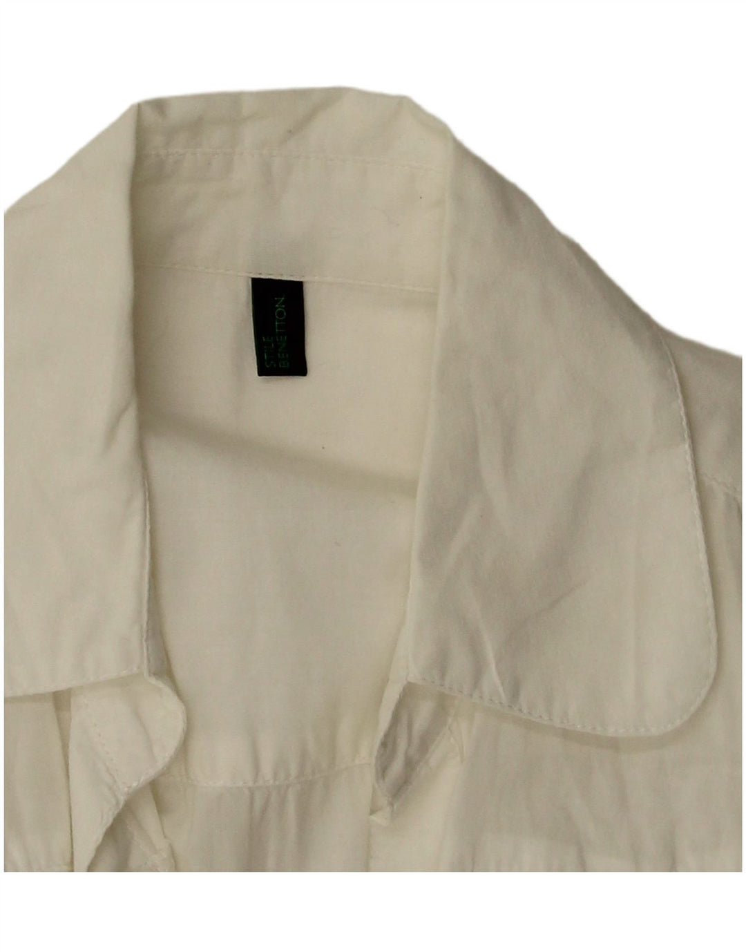 Bluză cămașă cu mânecă scurtă pentru femei BENETTON UK 12 Medium White