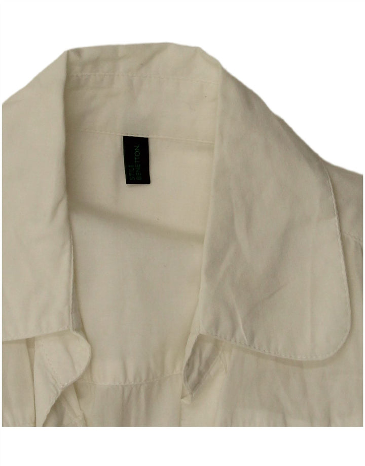 Bluză cămașă cu mânecă scurtă pentru femei BENETTON UK 12 Medium White