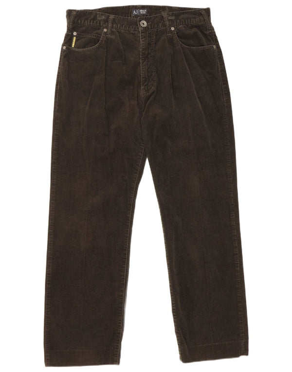 Armani Pantaloni drepti din velur pentru bărbați L34 L30 Bumbac kaki