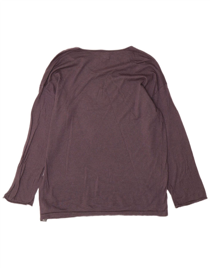 Pulover pentru femei Massimo Dutti cu gât de barcă UK 14 Lână gri mediu