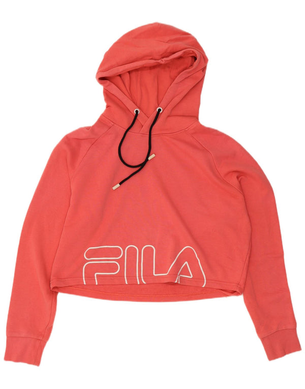 Pulover pentru femei Fila Oversized Graphic Crop Hoodie UK 6 XS Roz
