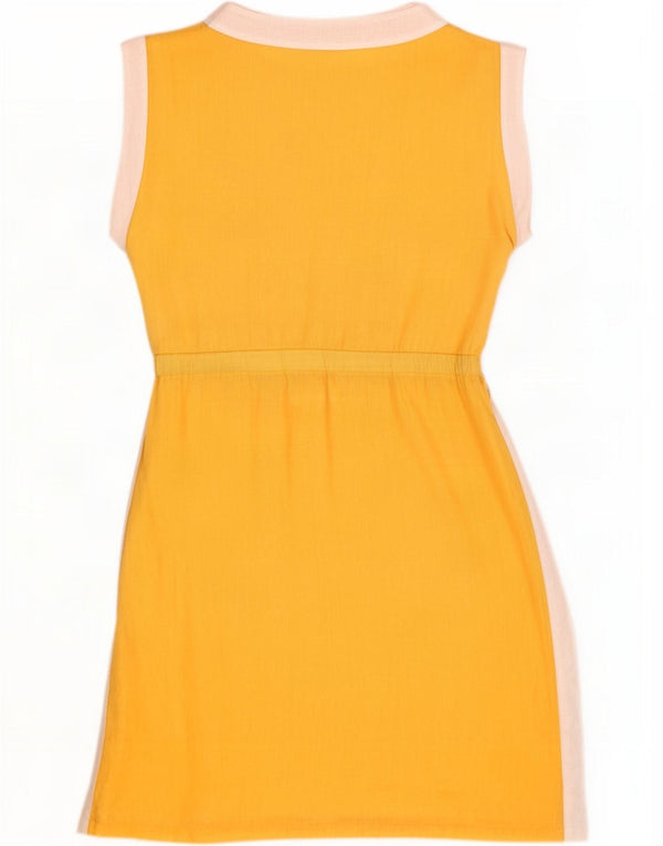 Valentino Womens Sleeveless A-Line Dress UK 12 Medium Yellow Colourblock