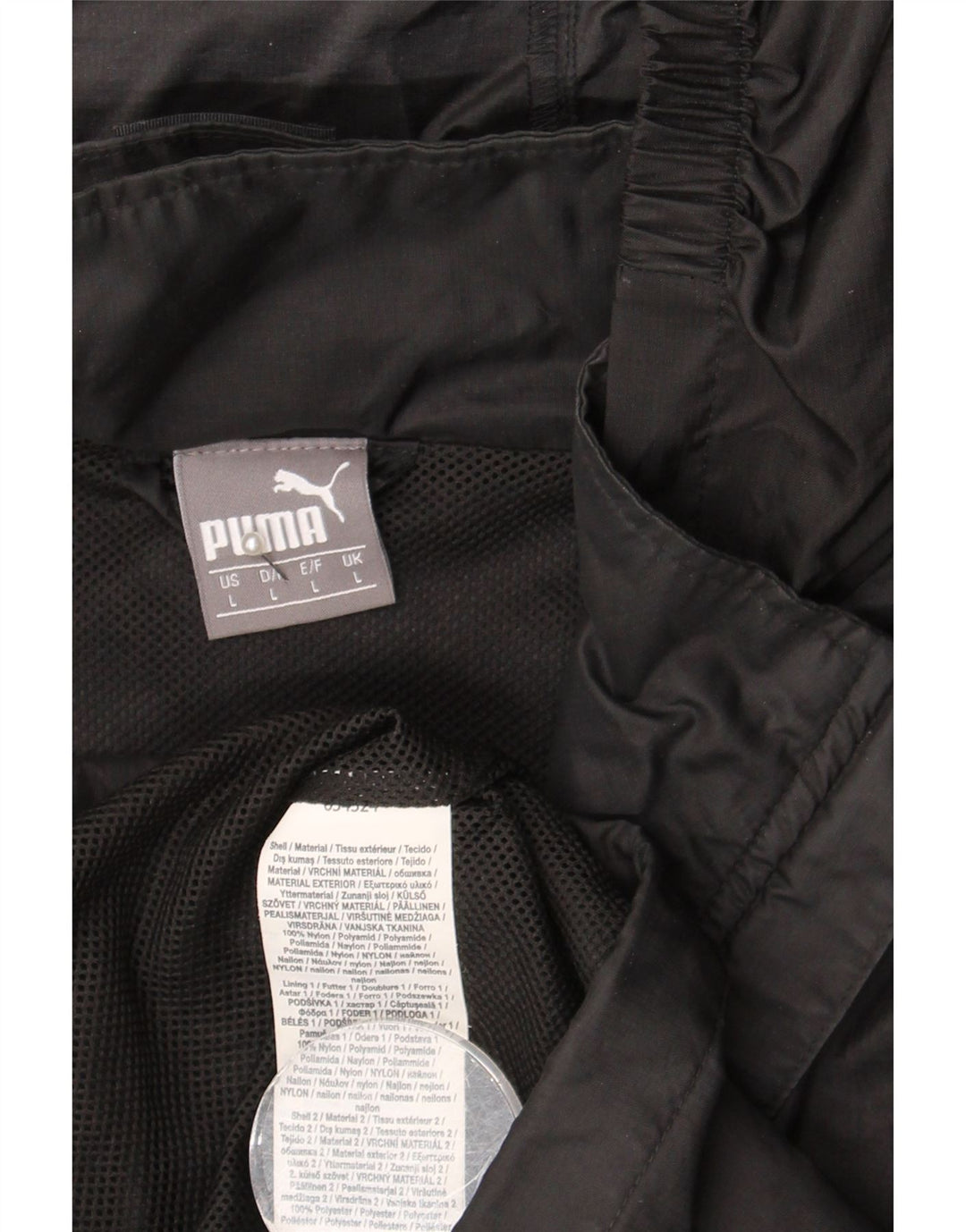 Jachetă de ploaie cu glugă Puma pentru bărbați UK 40, mare, negru, nailon