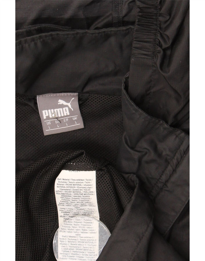 Jachetă de ploaie cu glugă Puma pentru bărbați UK 40, mare, negru, nailon