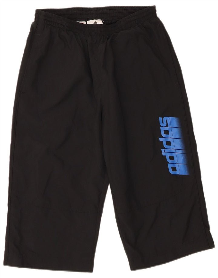Pantaloni scurți sport grafic Adidas pentru băieți 11-12 ani, poliester negru