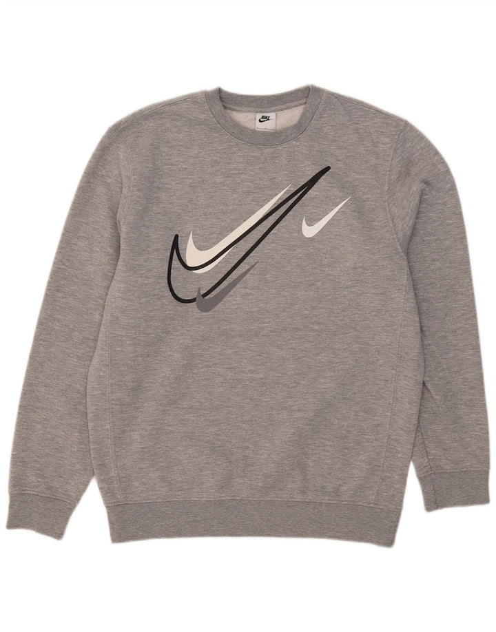 Hanorac grafic pentru bărbați Nike Pulover mare, gri, bumbac