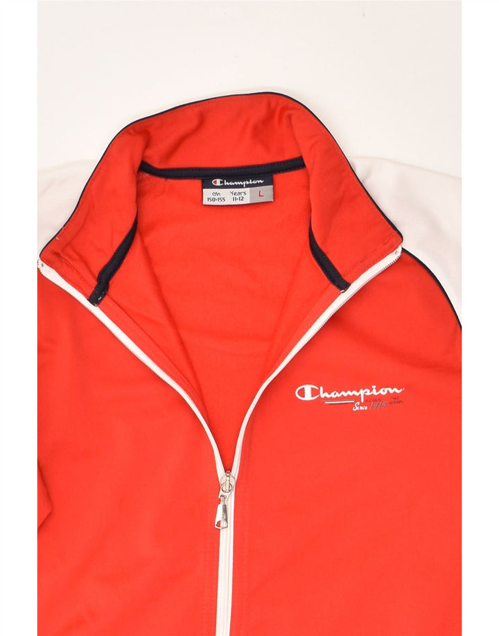 CHAMPION Boys Tracksuit Top Jacket 11-12 Years Large  Red Colourblock | Vintage Champion | Thrift | Second-Hand Champion | Used Clothing | Messina Hembry 