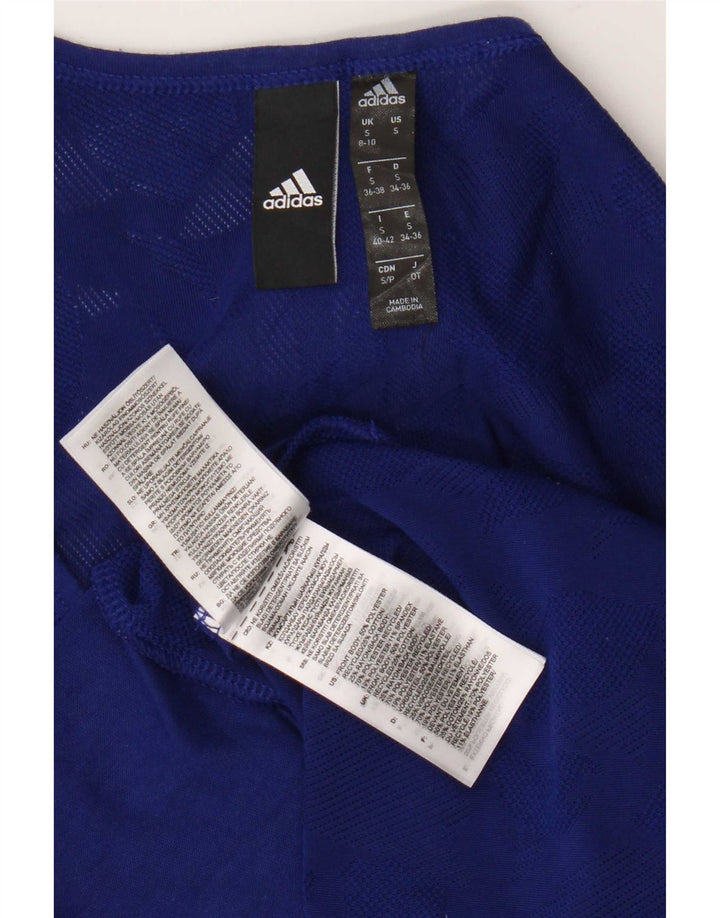 Vest Vest Top Femei Adidas UK 8/10 Small Blue Poliester