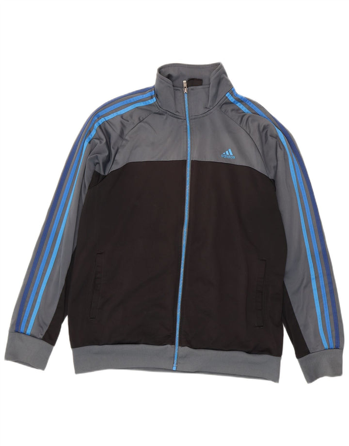 Jachetă de trening pentru bărbați Adidas UK 44/46, mare, gri, poliester color bloc