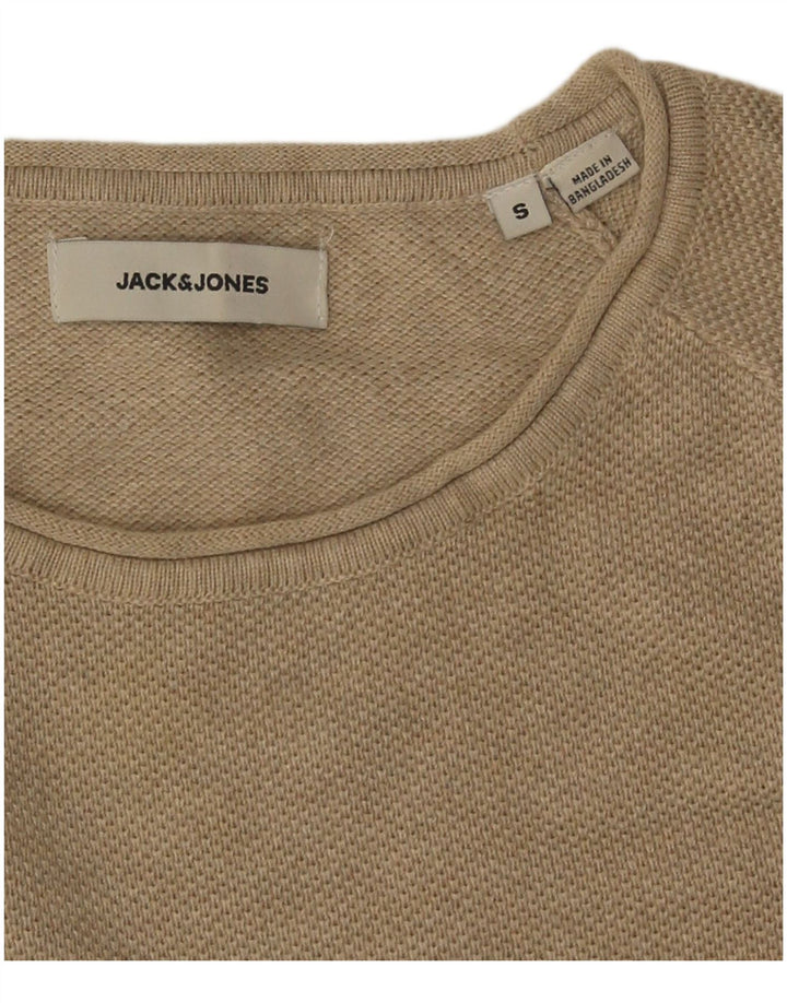 Pulover Jack & Jones pentru bărbați, cu gât de barcă, mic, bej