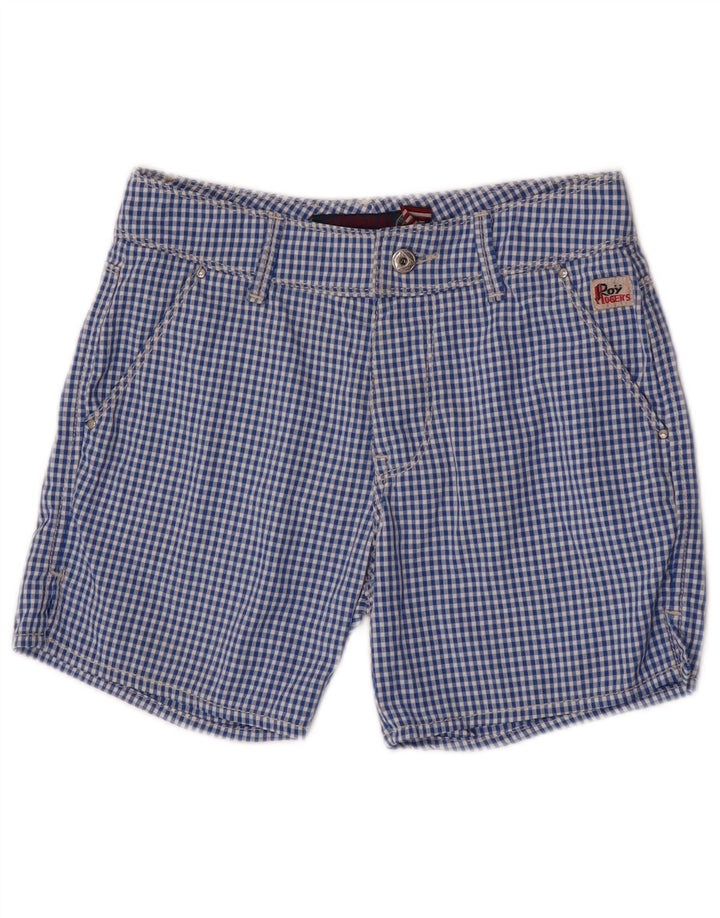 Pantaloni scurti chino Roy Rogers pentru băieți 11-12 ani W26 poliamidă vichy albastru