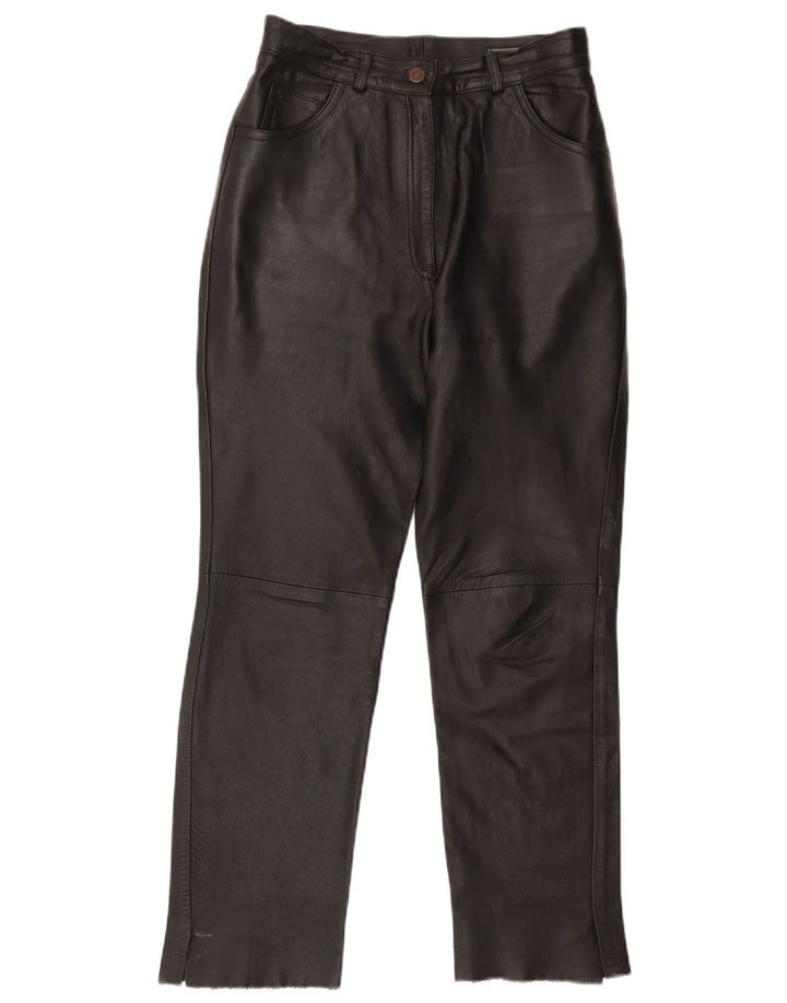 Pantaloni de piele Lanvin pentru femei IT 40 Small W28 L27 Negru