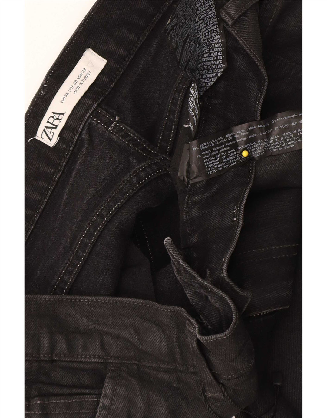 Blugi Cargo Slim Zara pentru bărbați EU 38 Mici L30 L30 Bumbac negru