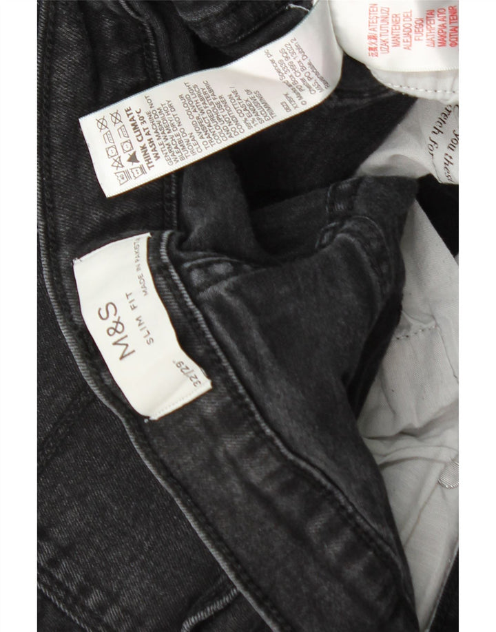 Blugi slim pentru bărbați Marks & Spencer W32 L26 bumbac negru