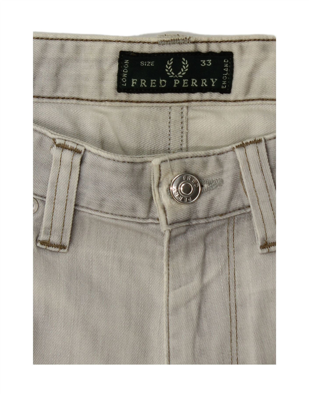 FRED PERRY Blugi slim pentru bărbați W33 L29 bumbac gri
