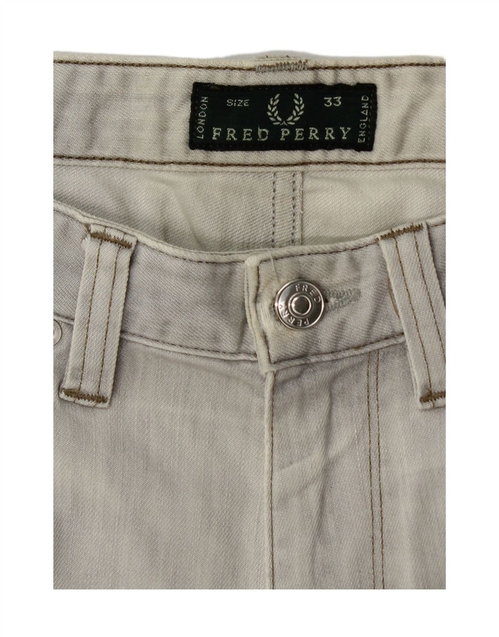 FRED PERRY Blugi slim pentru bărbați W33 L29 bumbac gri