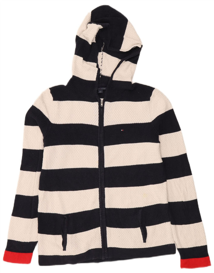 Pulover cardigan pentru femei TOMMY HILFIGER UK 16 mare bleumarin cu dungi