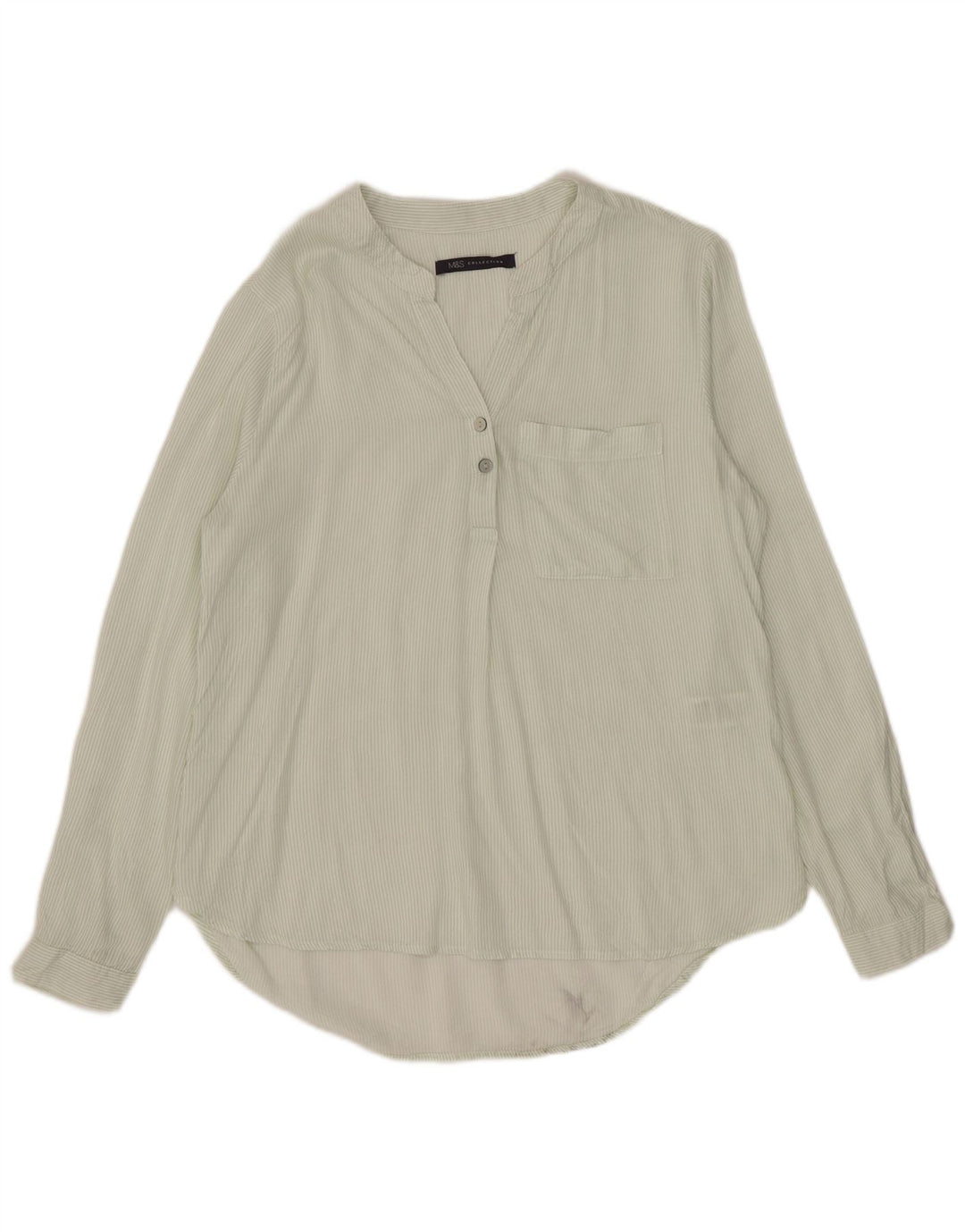Cămașă pulover pentru femei Marks & Spencer UK 6 XS Green Pinstripe Viscose