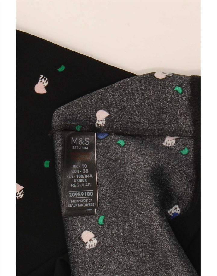 Rochie A-Line pentru femei Marks & Spencer, cu model abstract, UK 10 Mic Negru