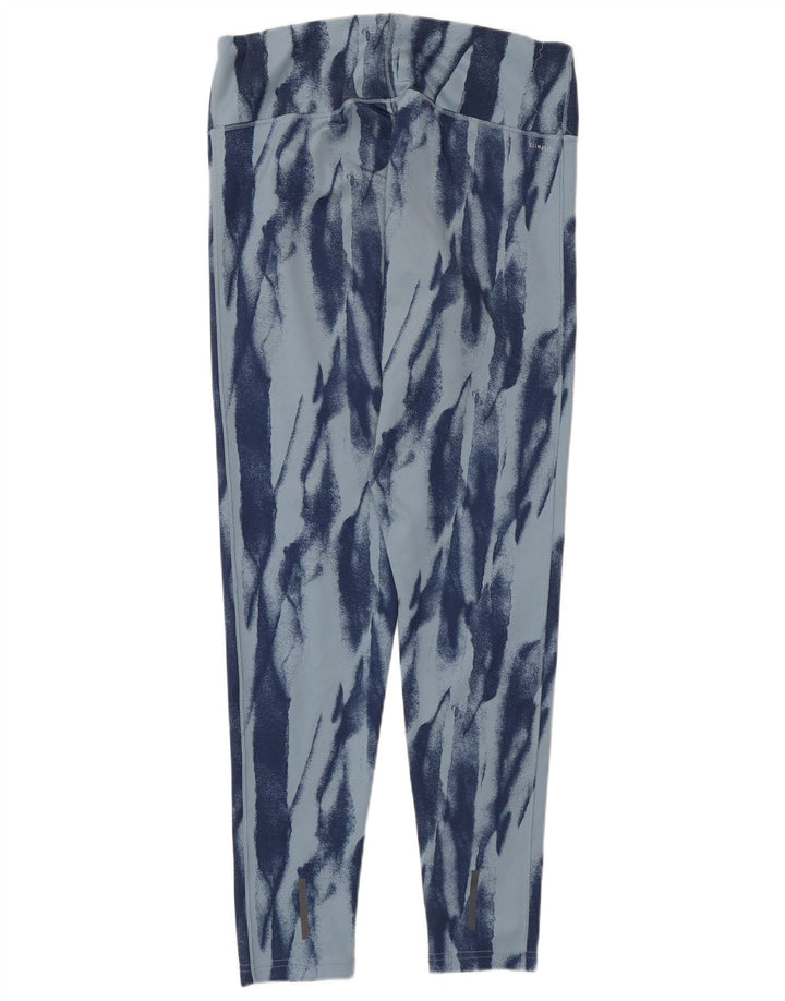 Leggings adidas Climalite pentru femei cu model abstract, Marea Britanie 16/18, albastru mare