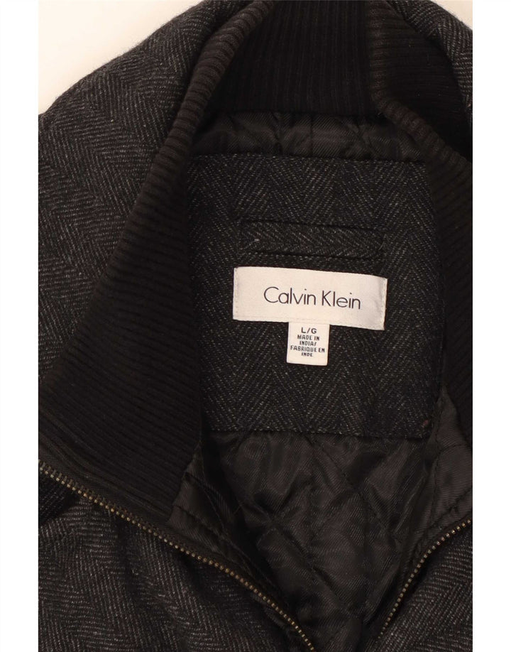 Palton pentru bărbați Calvin Klein Marea Britanie 40 Lână mare, gri cu oase