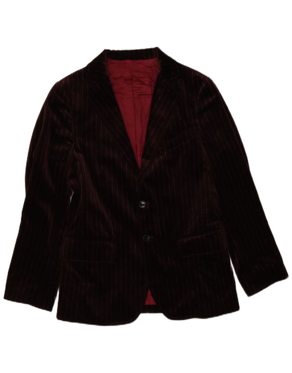Jachetă vintage pentru bărbați din catifea cu 2 nasturi UK 38 Burgundy mediu