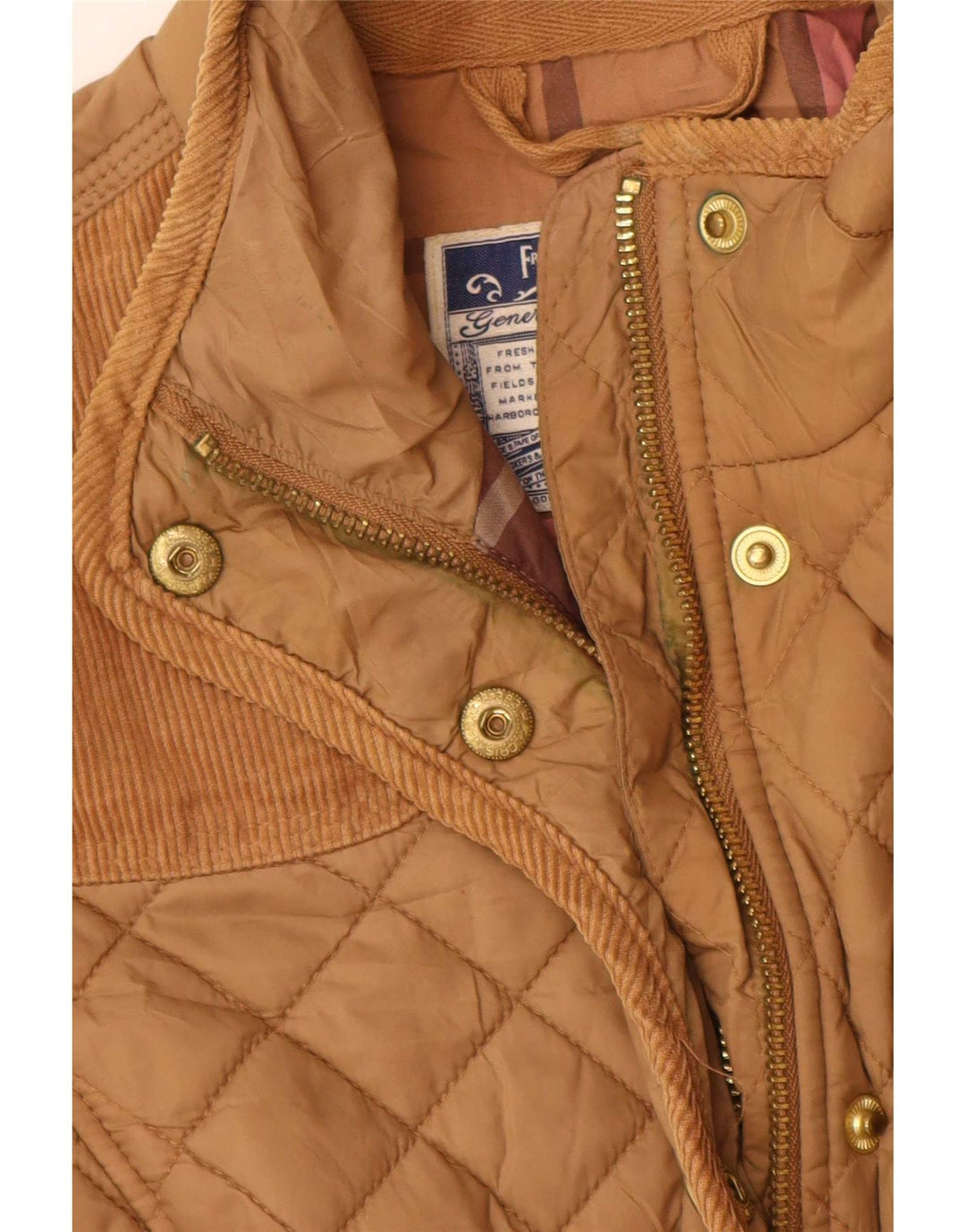 Jachetă matlasată Joules pentru femei UK 8 Small Beige Poliamidă