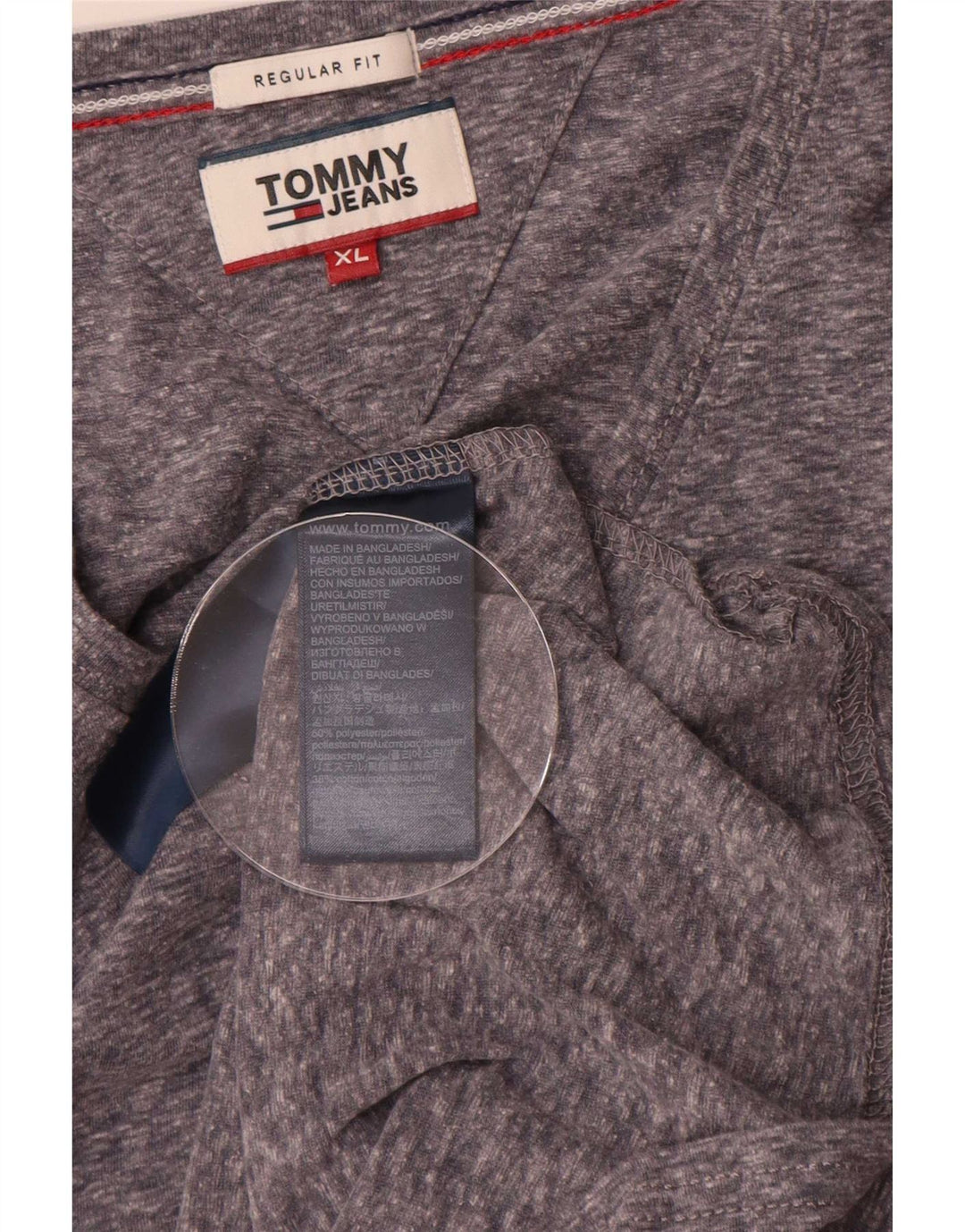 Tricou Tommy Hilfiger pentru bărbați, cu croiala normală, XL, poliester cu pături gri