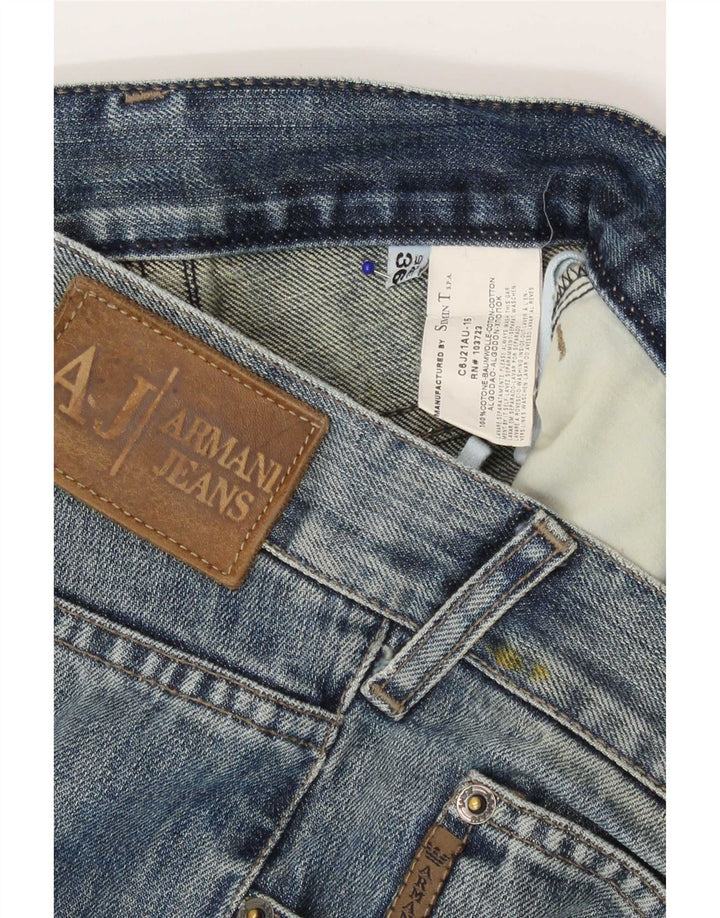 Blugi drepți învechiți pentru bărbați Armani W36 L30 Bumbac albastru