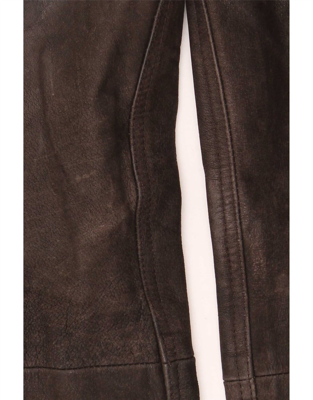 Pantaloni drepți din piele vintage pentru bărbați W34 L32 maro