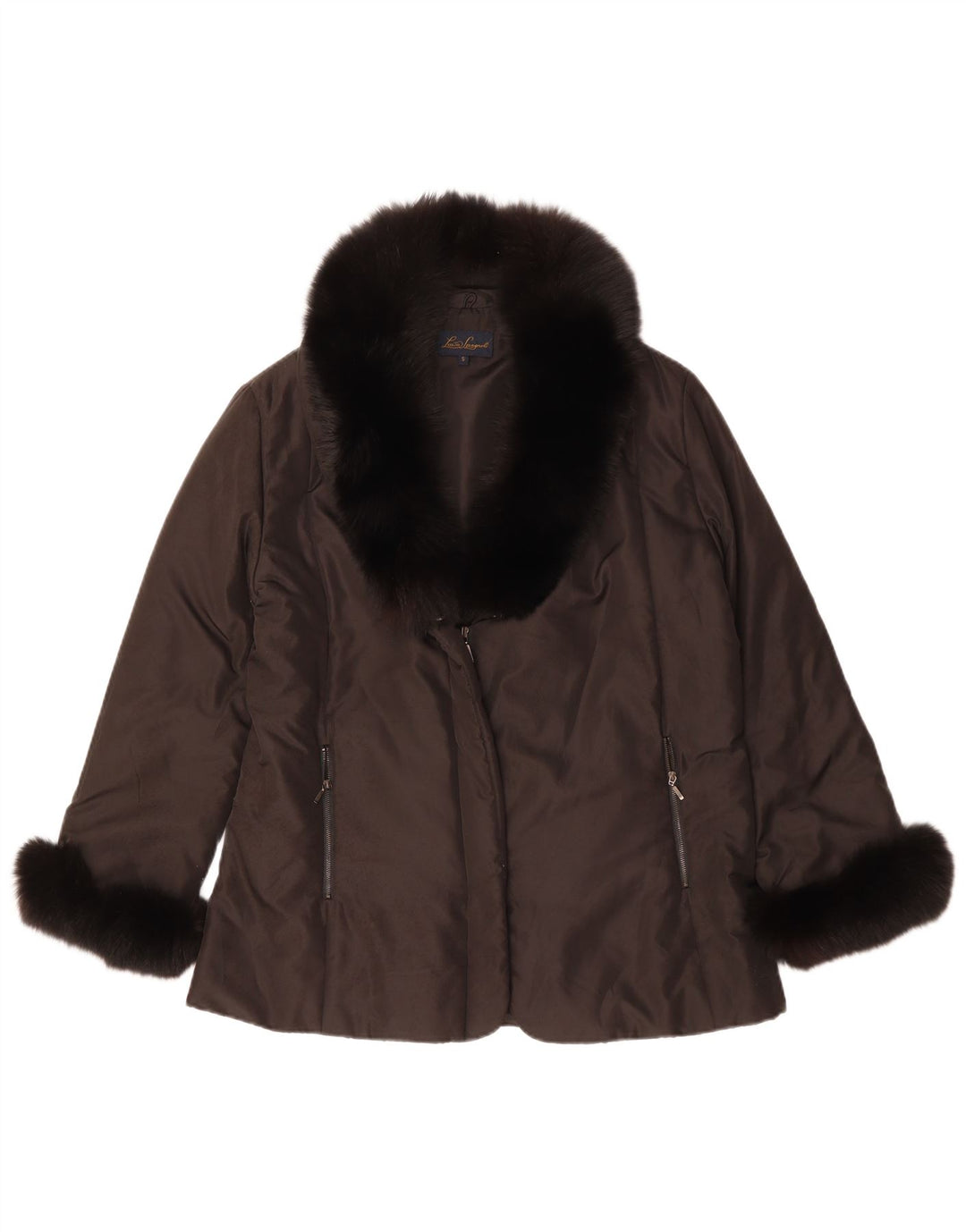 Jachetă căptușită supradimensionată pentru femei Luisa Spagnoli UK 10 Poliester maro mic