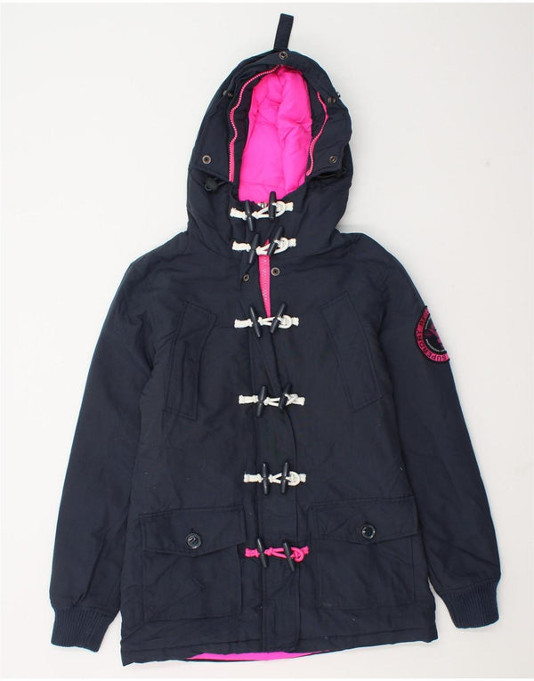 Superdry Womens Hooded Windbreaker Jacket UK 6 XS Navy Blue