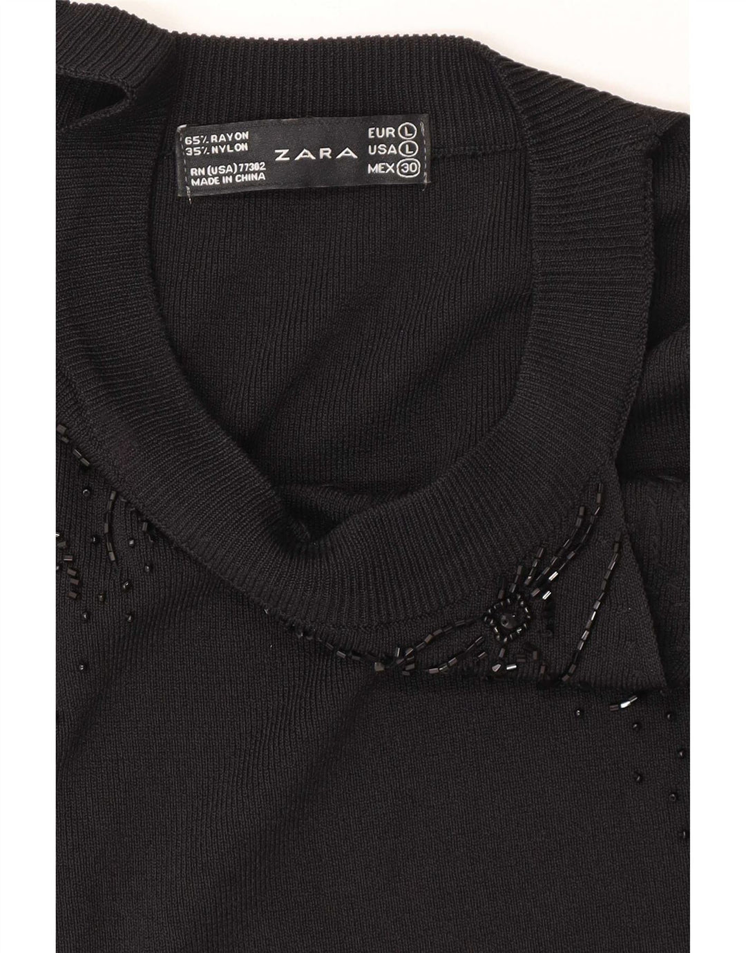 Bluză fără mâneci pentru femei Zara UK 14, mare, negru, raion