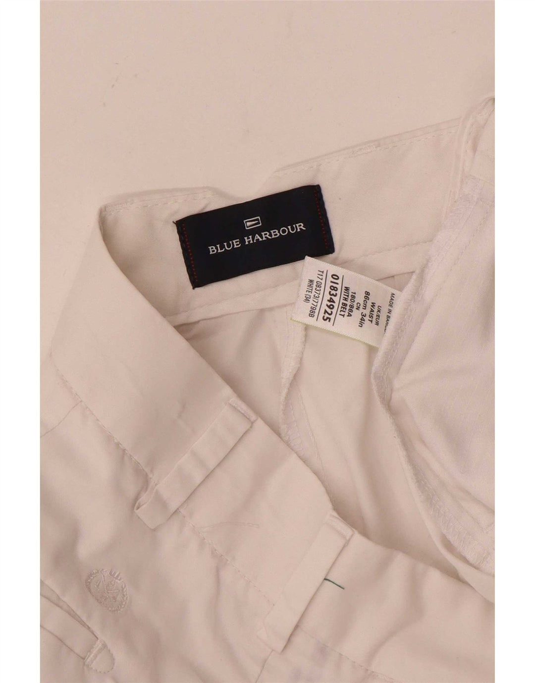 Pantaloni scurți chino Blue Harbour pentru bărbați Marks & Spencer W34, bumbac alb, mare