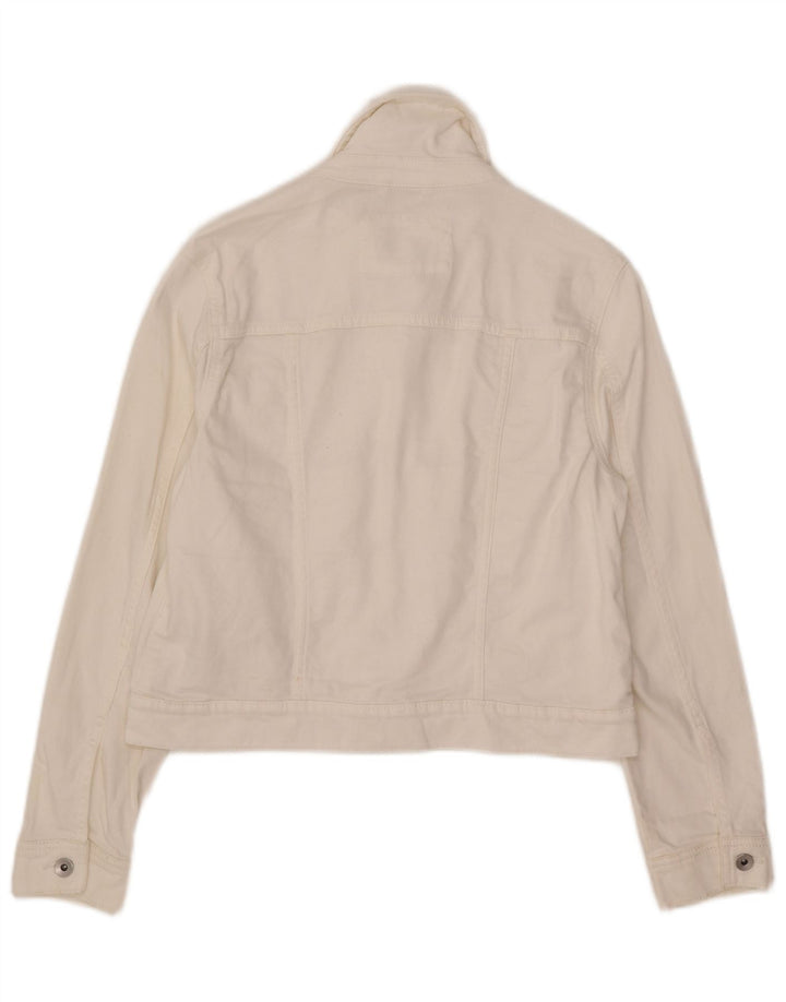 Marks & Spencer Jachetă de denim crop pentru femei UK 12 Bumbac alb mediu