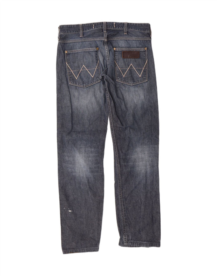 WRANGLER Womens Crank Straight Jeans W33 L31 Blue Cotton