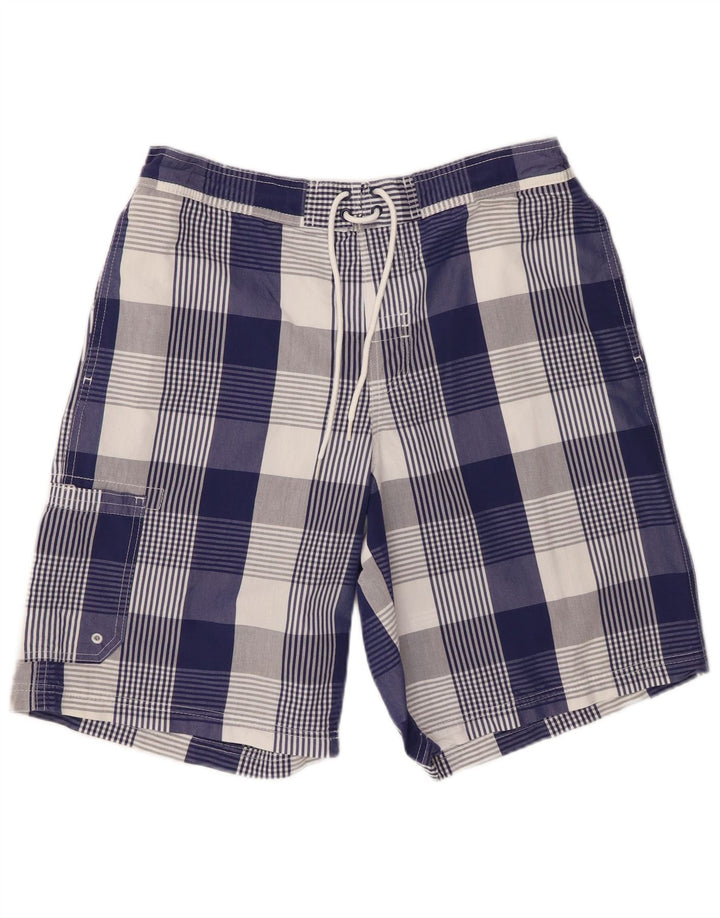 Marks & Spencer Pantaloni scurți de baie pentru bărbați, Blue Harbour, din bumbac cu carouri mari