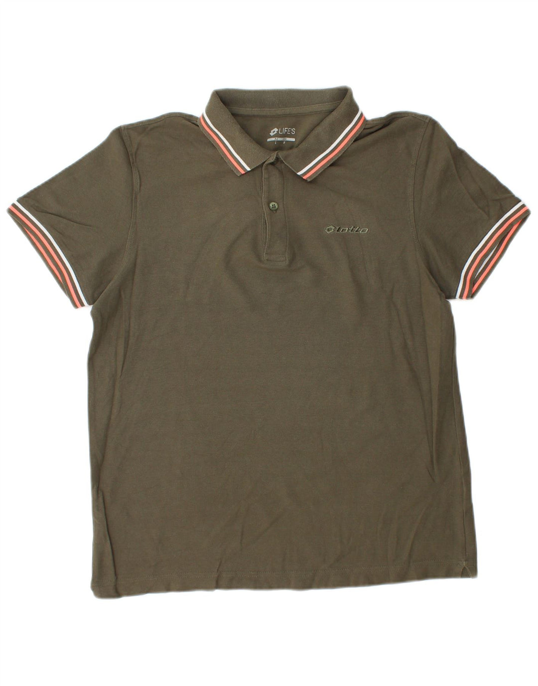 Tricou polo Lotto pentru bărbați, bumbac kaki mediu
