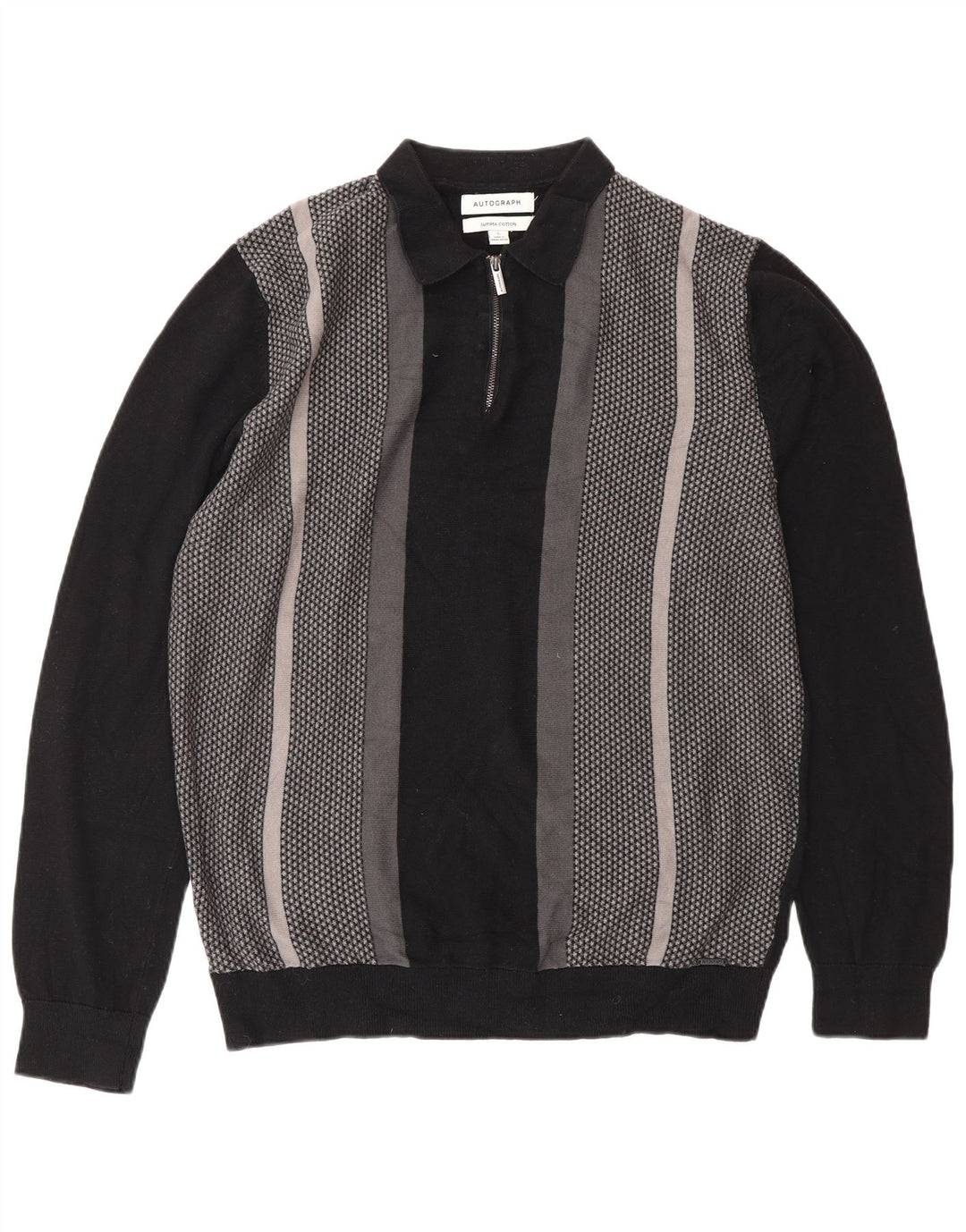 Pulover pentru bărbați Marks & Spencer, cu autograf, cu gât polo, mare, negru