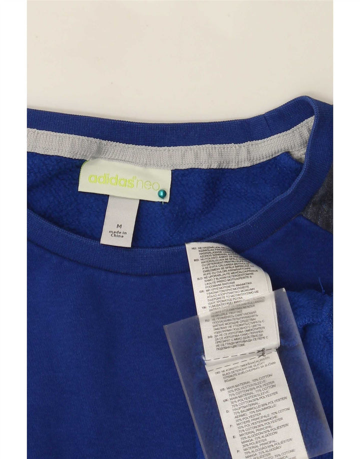 Hanorac pentru bărbați Adidas Neo Graphic Jumper, albastru mediu, bumbac color bloc