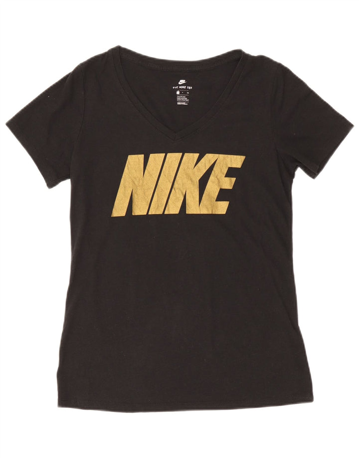 Tricou grafic NIKE pentru femei Athletic Cut Top UK 10 Poliester negru mic