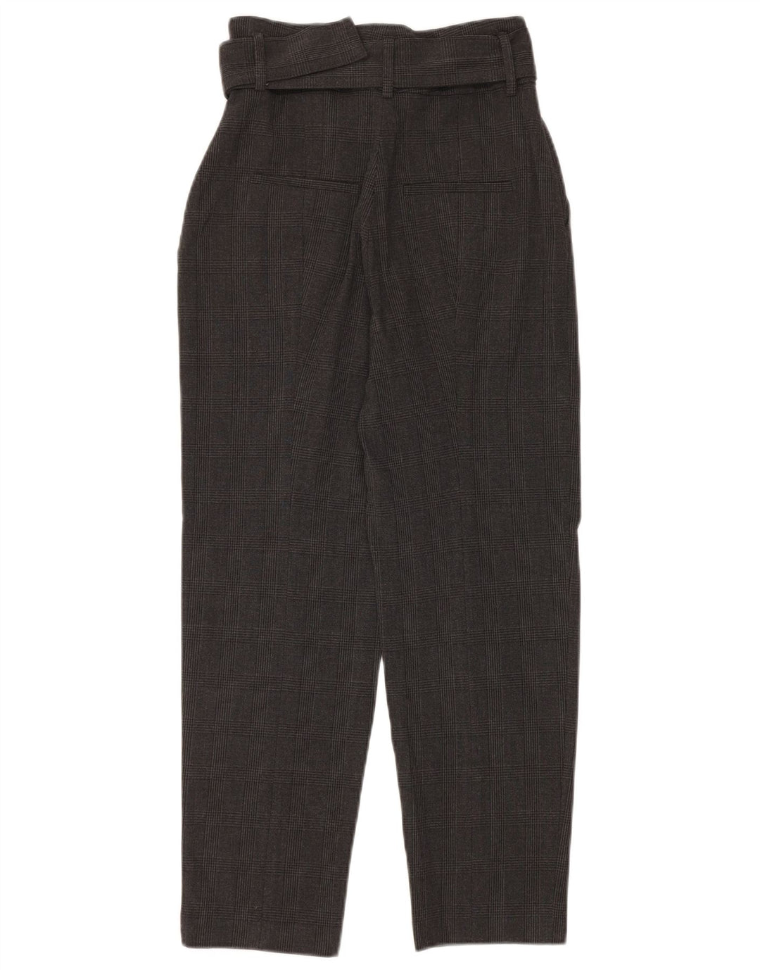 Pantaloni de costum conici pentru femei cu talie înaltă ZARA XS W24 L26 gri check