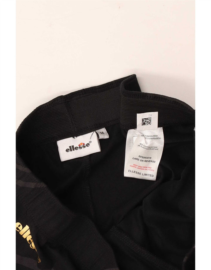 Leggings Capri pentru femei Ellesse UK 12 Medium Negru Geometric Bumbac