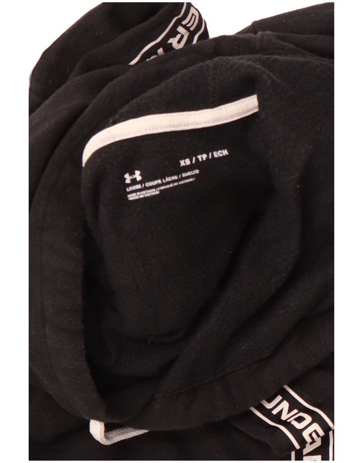 Pulover oversized cu glugă grafic crop pentru femei UNDER ARMOUR UK 6 XS Negru